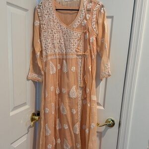 NEW House of Chikankari Angrakha Kurti with inner slip